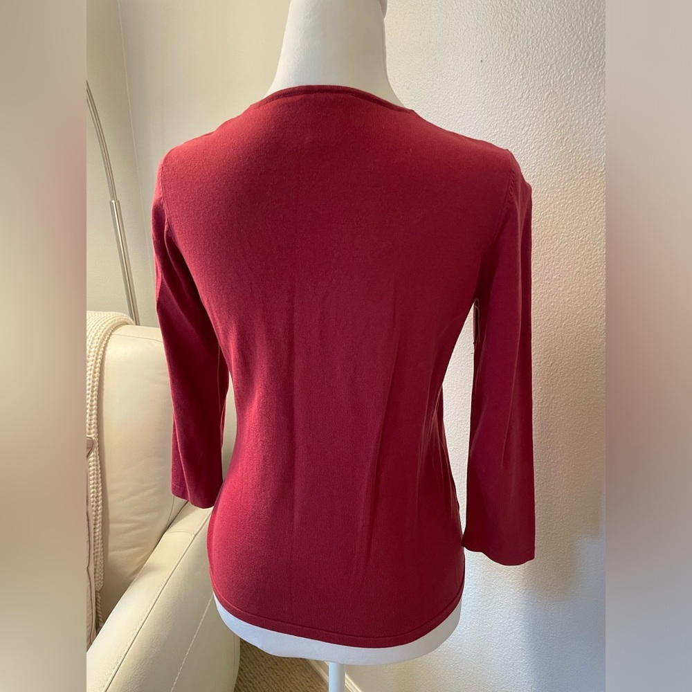 Ann Taylor Petites - Medium Long-Sleeve Women’s Wrap Sweater Top - Picture 4 of 7
